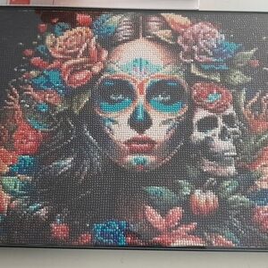 Colorful Sugar Skull Art Canvas